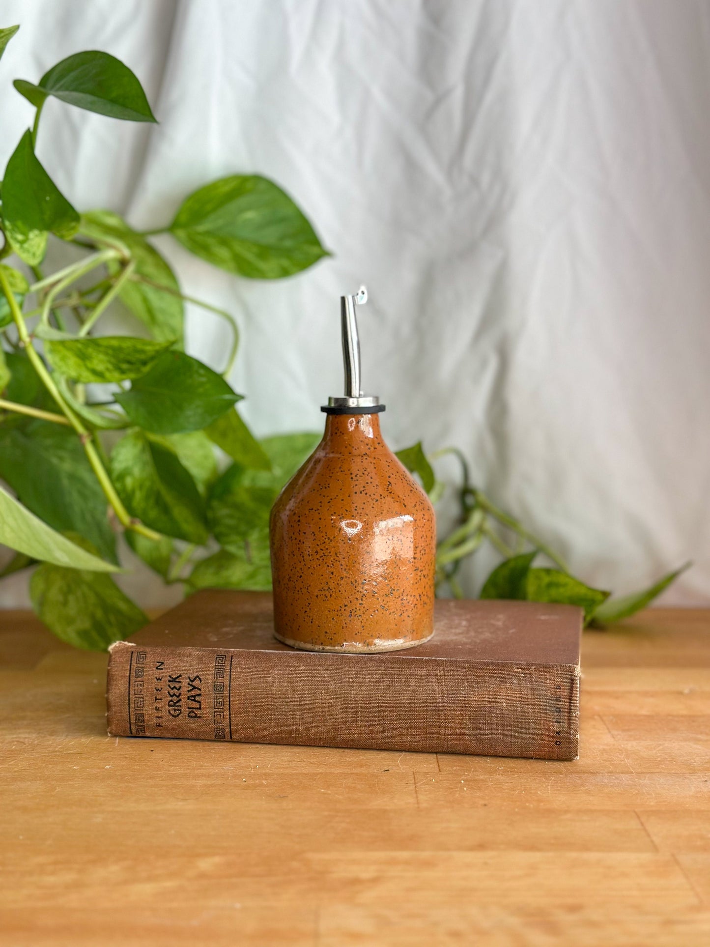 hand thrown ceramic bottle