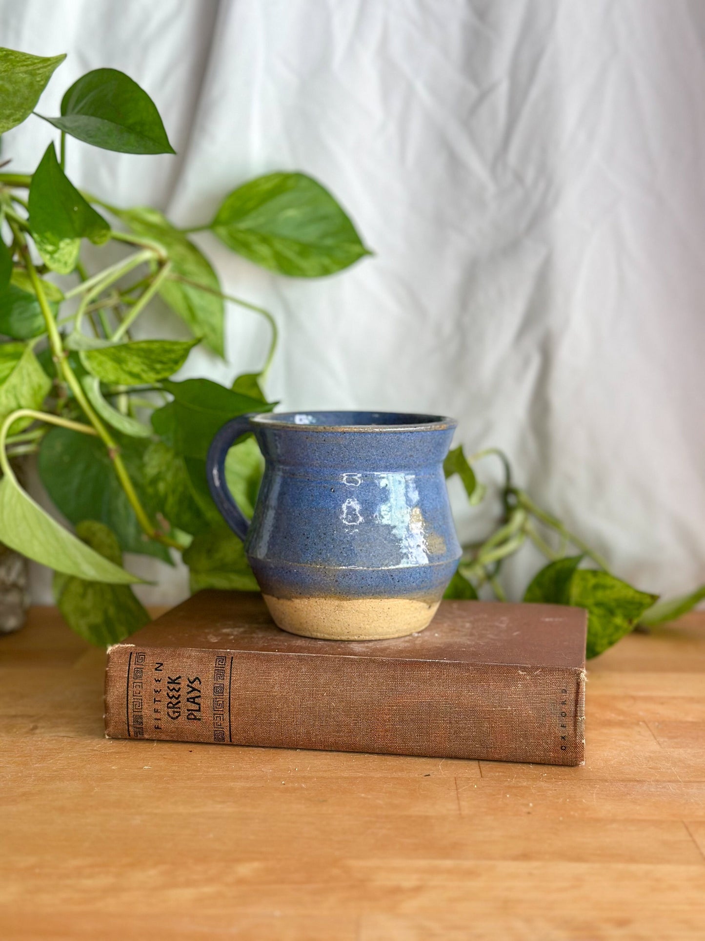 blue speckled mug