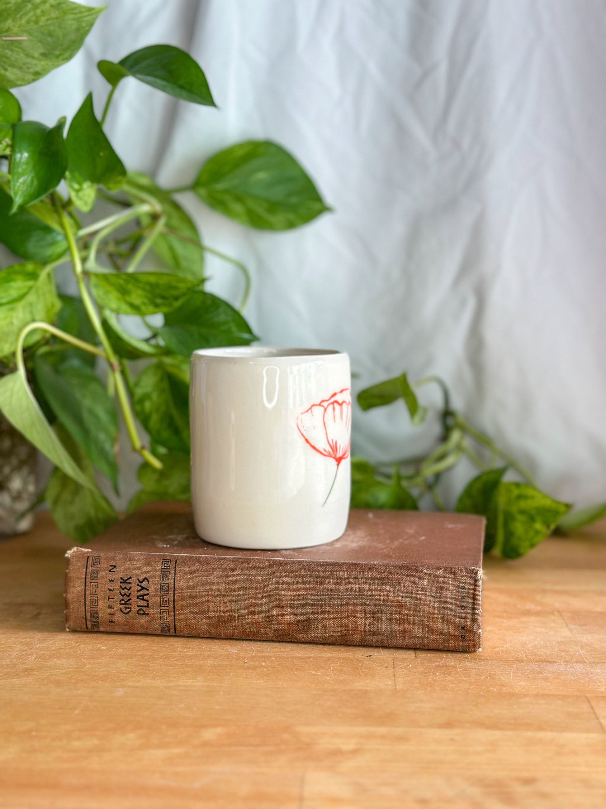 hand painted floral cup