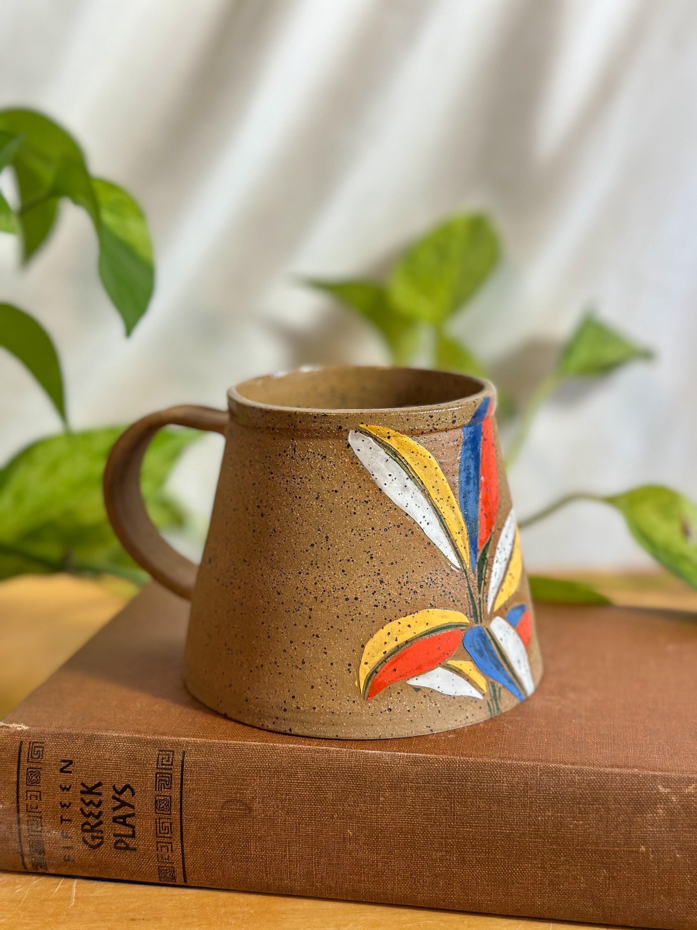 bold plant modern camping latte mug