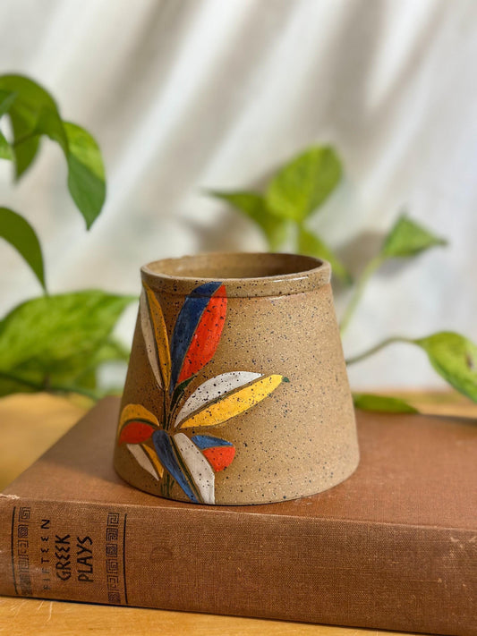 bold plant modern camping latte mug