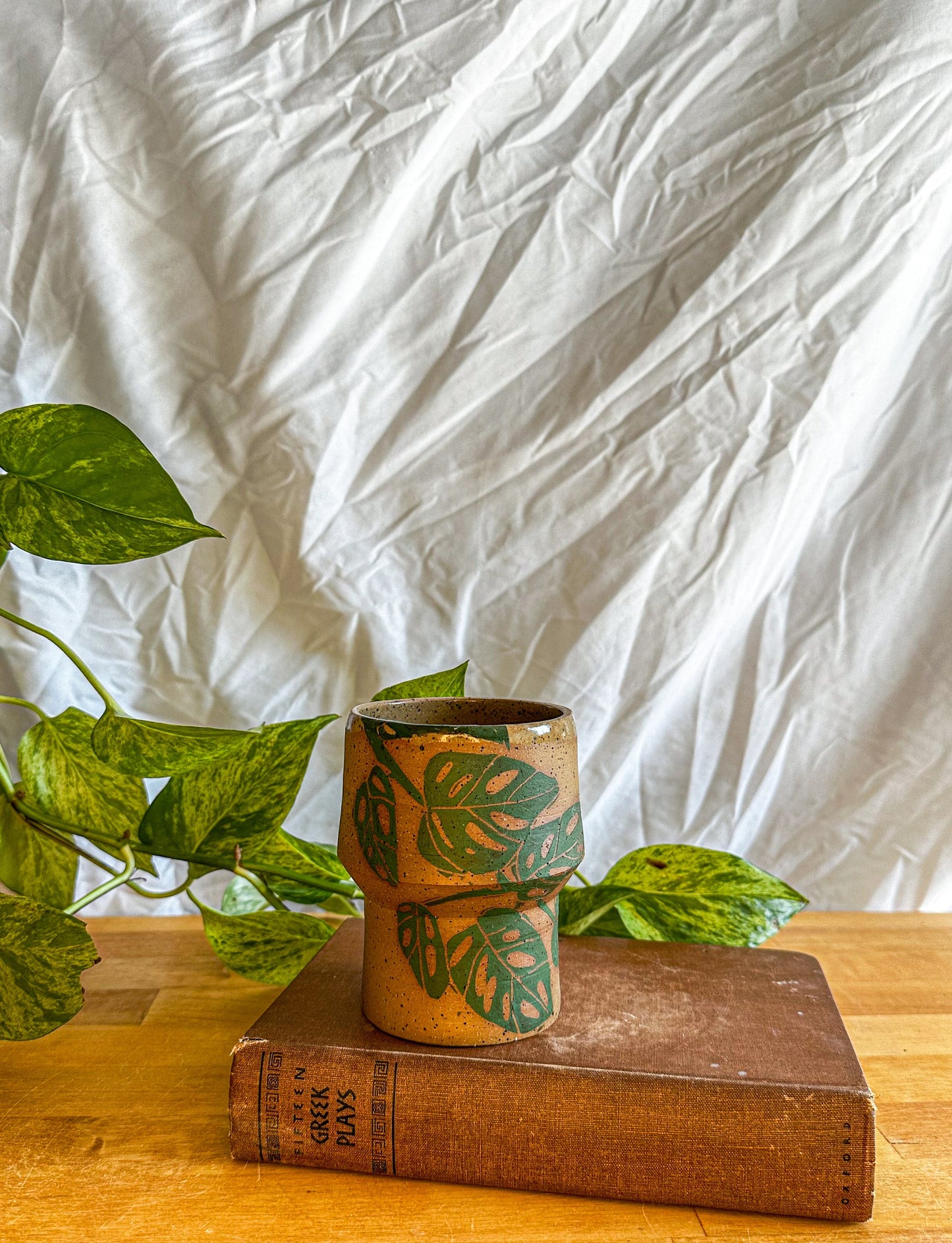 artistic mug leaves