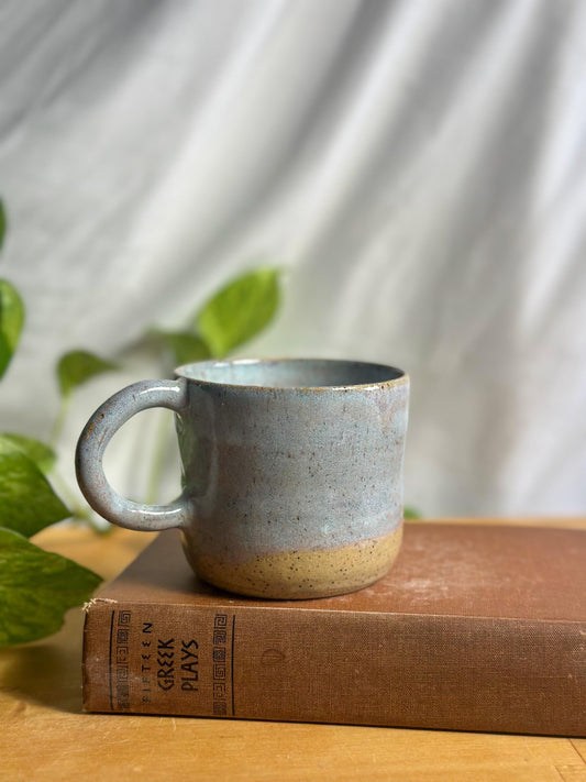 brown speckled green and pink drippy latte mugs