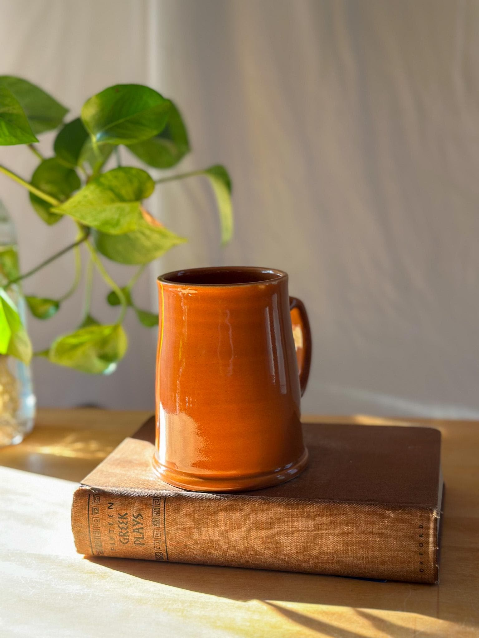 tall rust cinnamon tankard mug