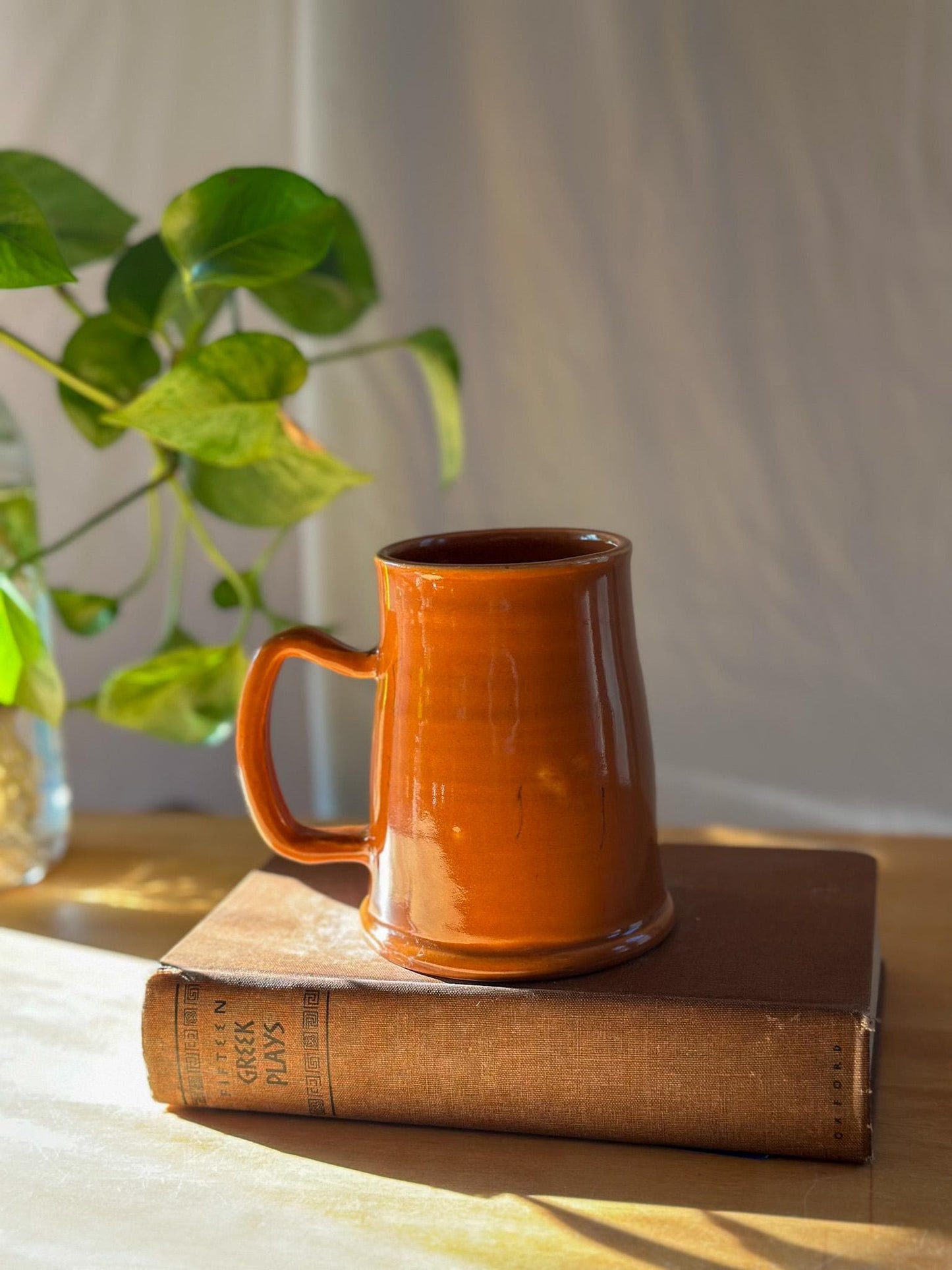 tall rust cinnamon tankard mug