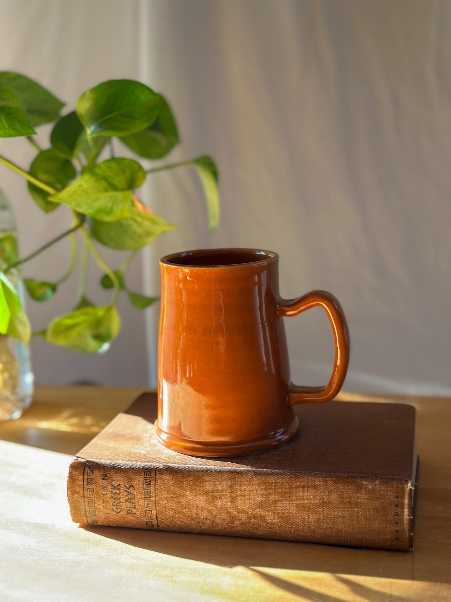 tall rust cinnamon tankard mug