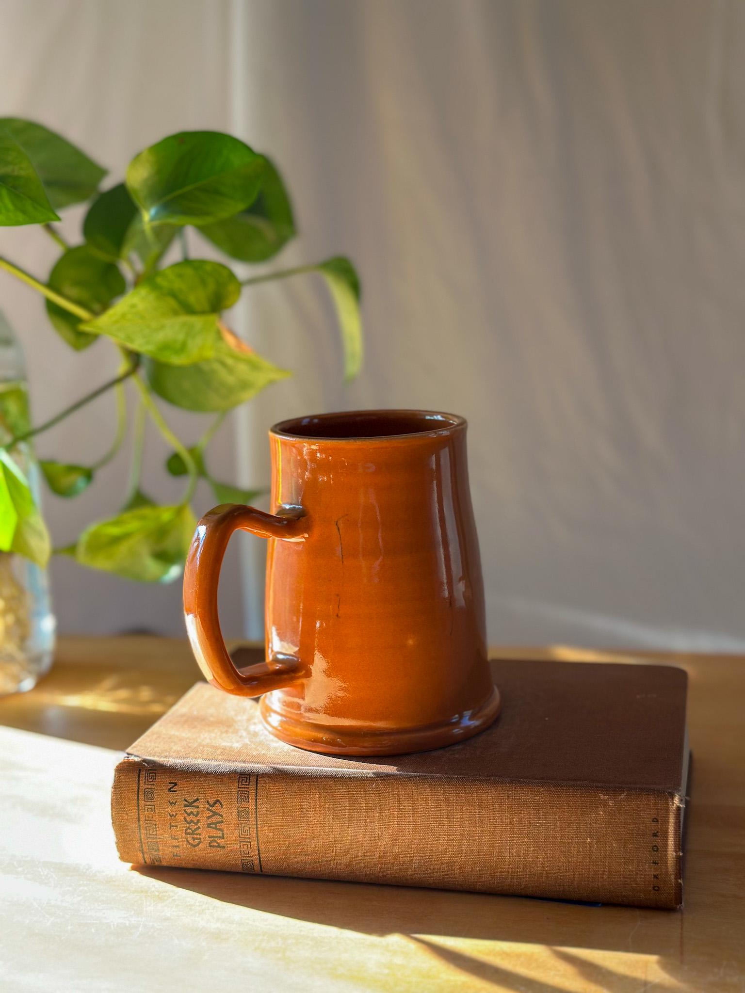 tall rust cinnamon tankard mug