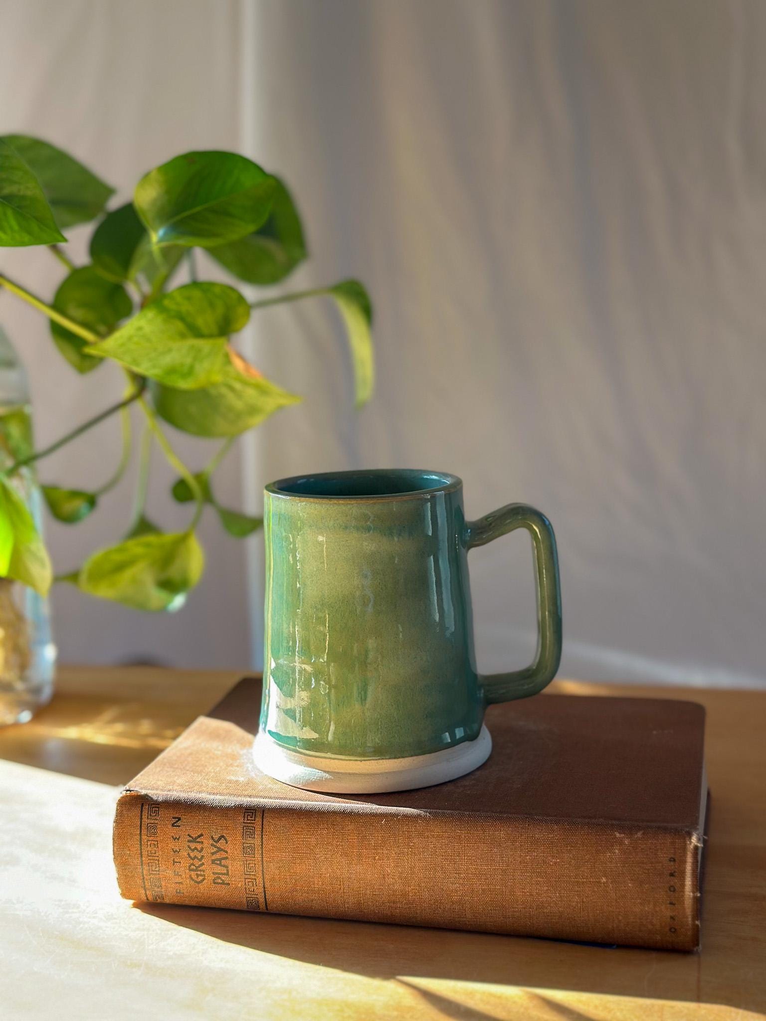 sea green coffee beer tankard mug