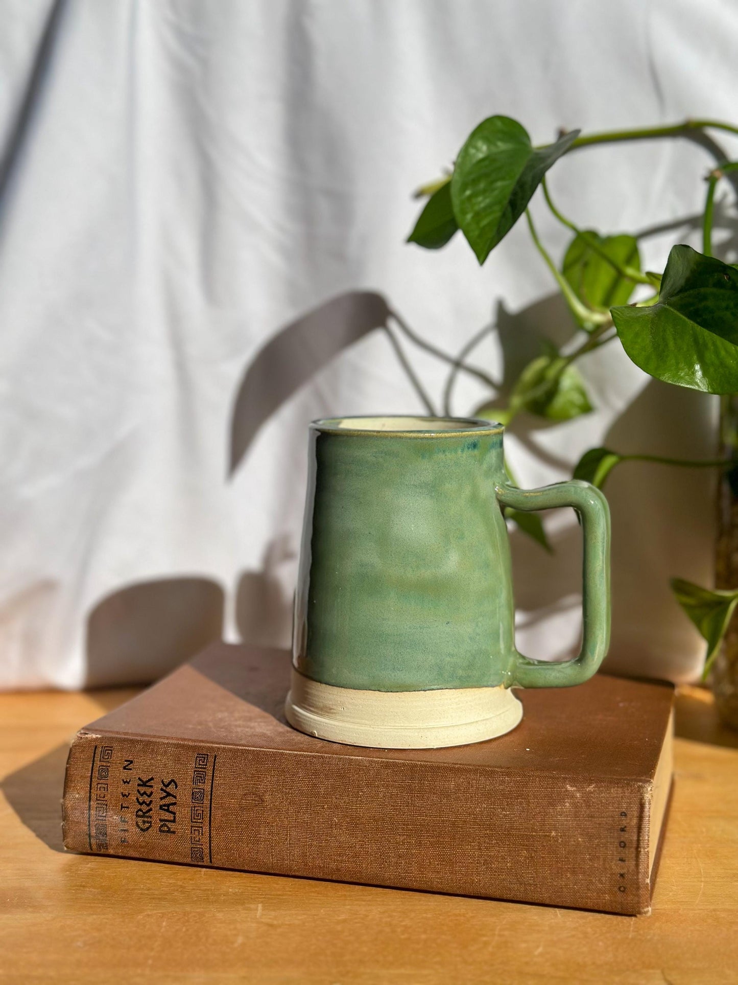 clear green coffee cup