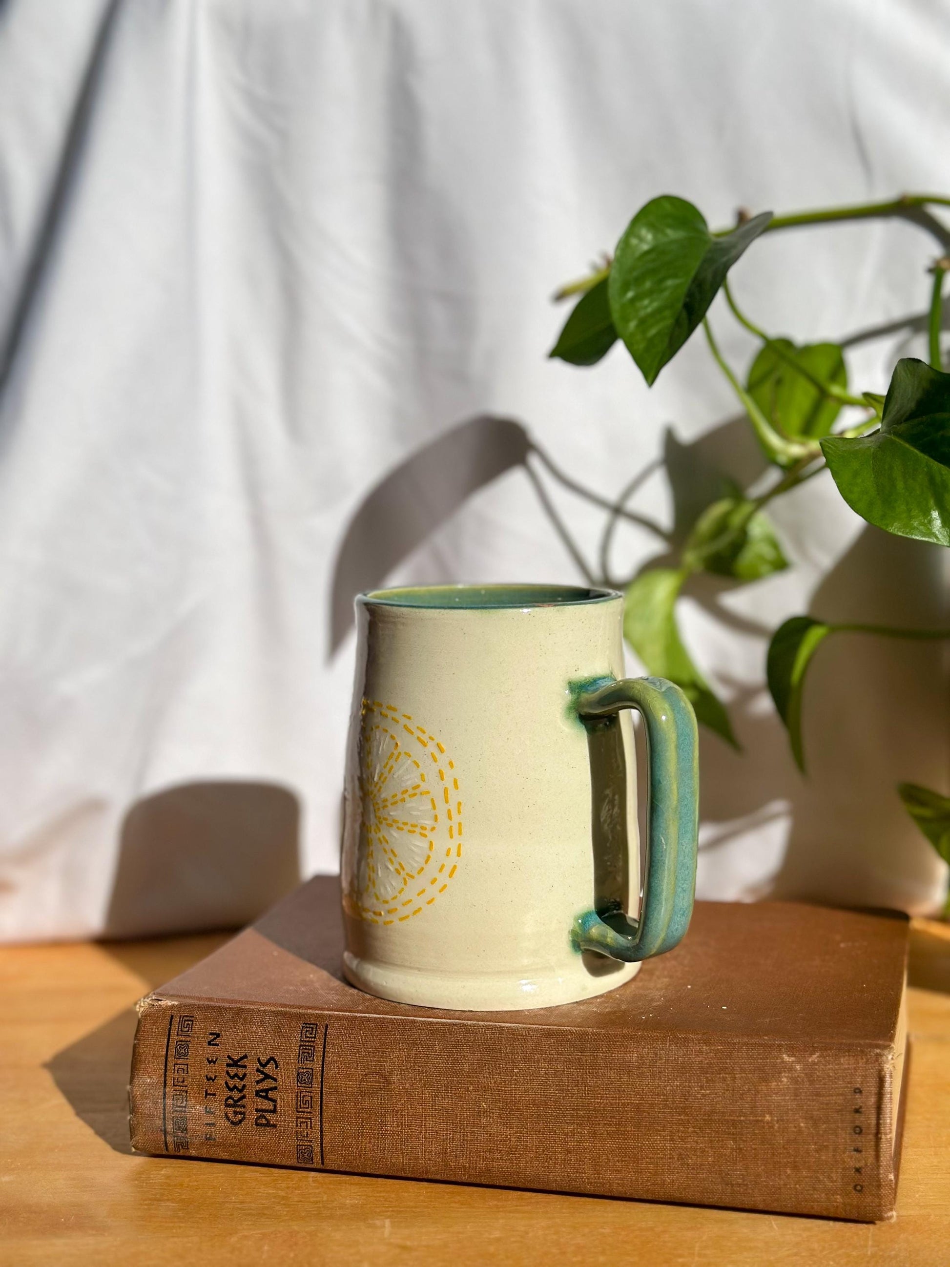 embroidered craft tankard