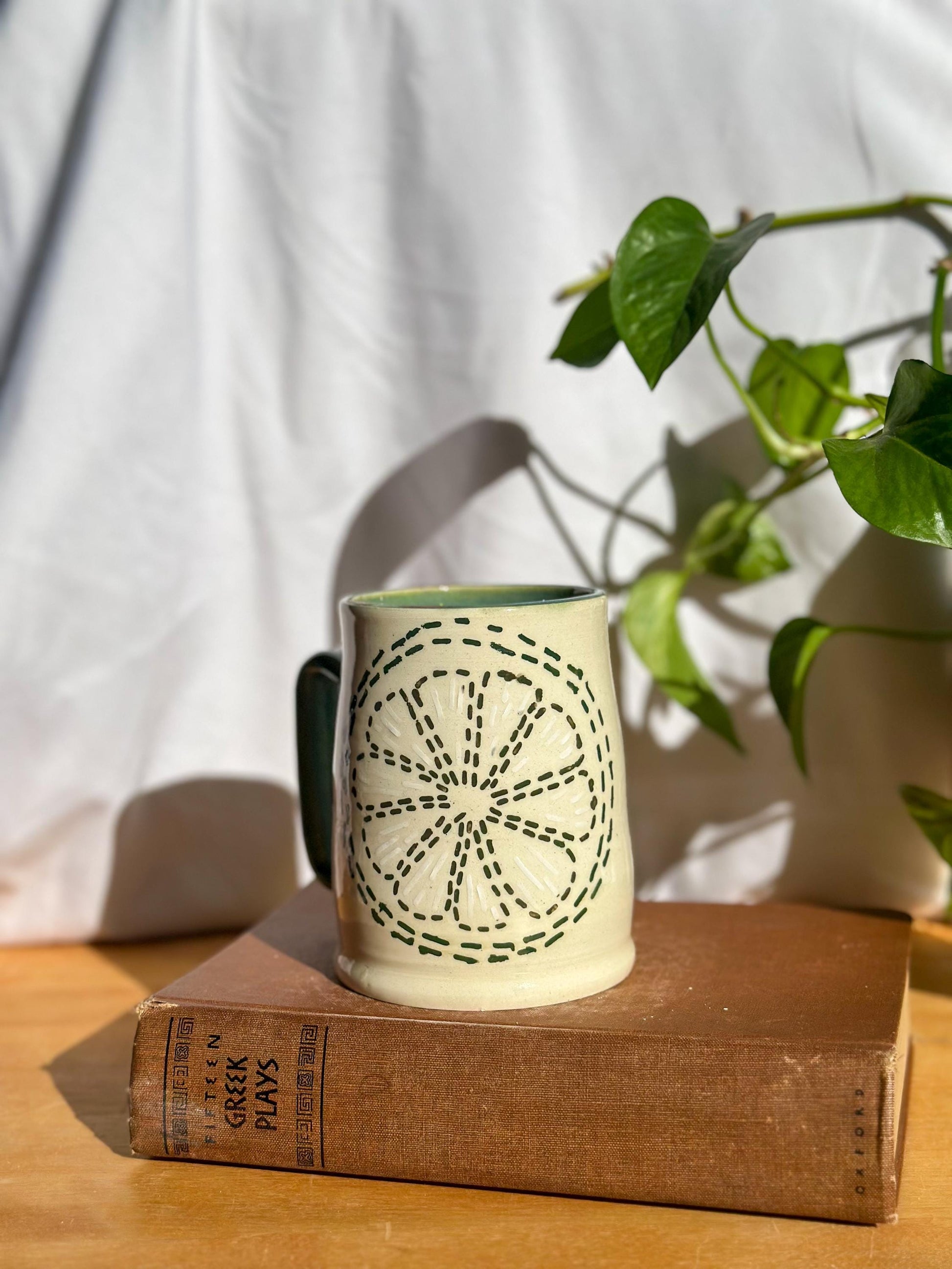 embroidered craft tankard