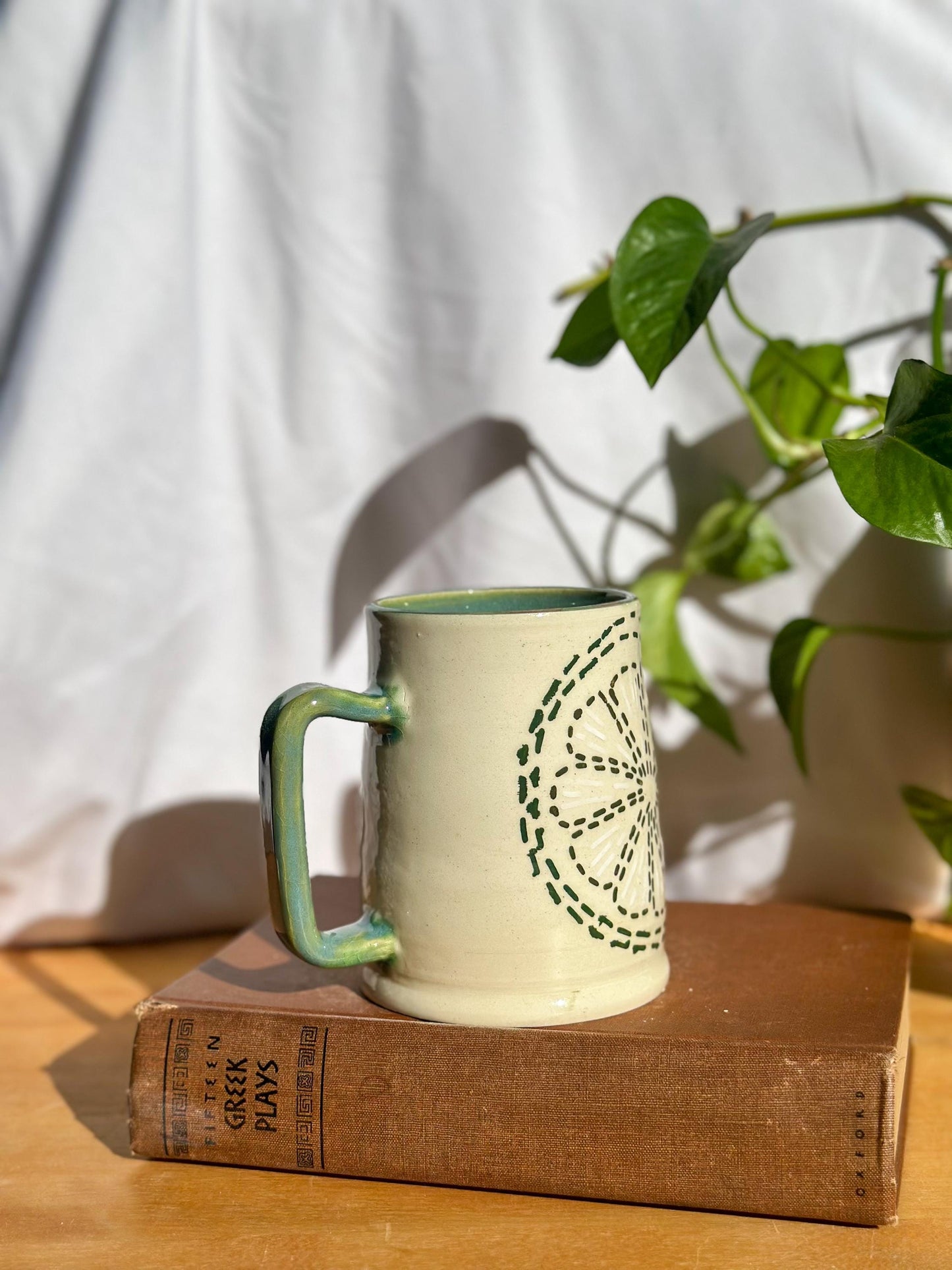 embroidered craft tankard