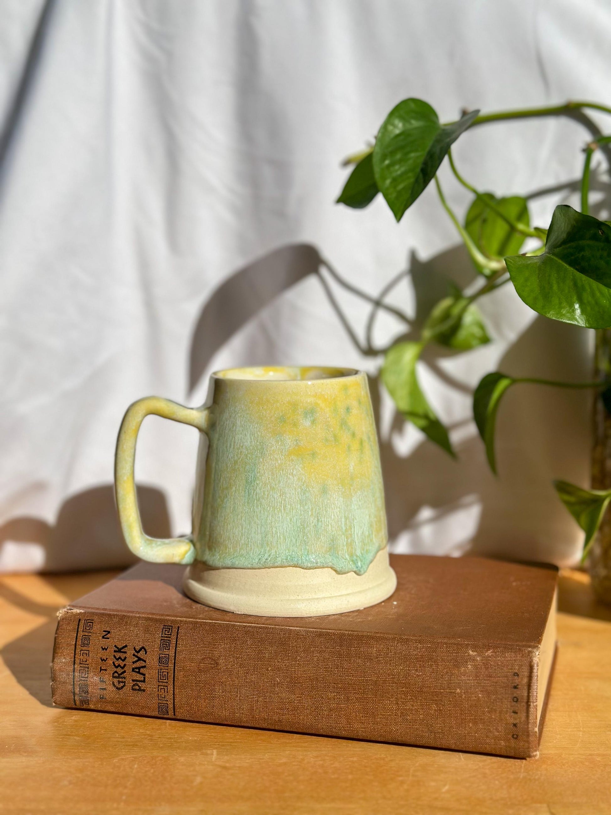 yellow and green sea mug