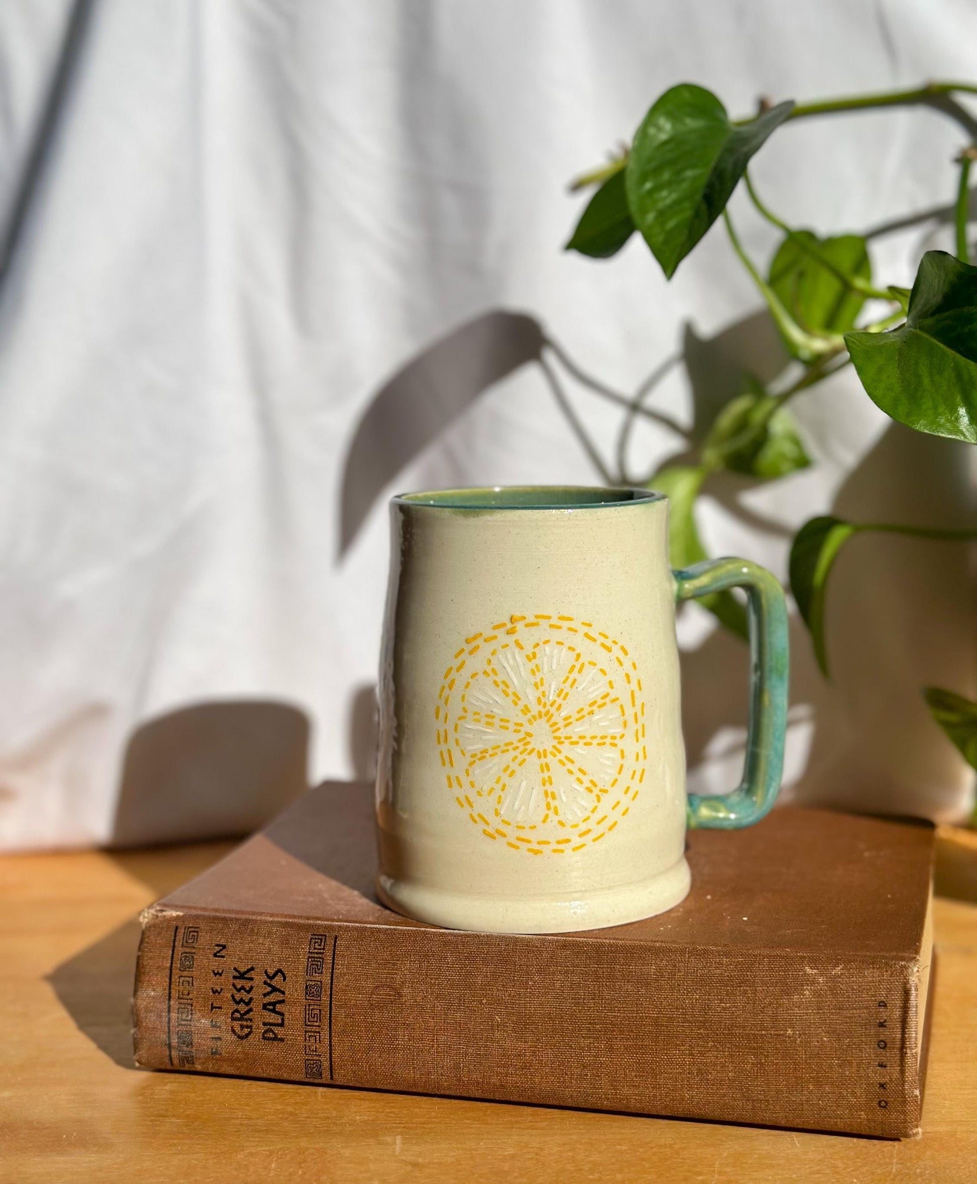 embroidered craft tankard