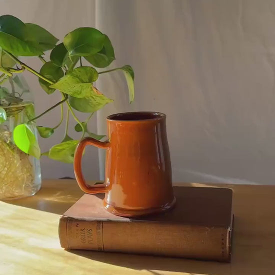 tall rust cinnamon tankard mug