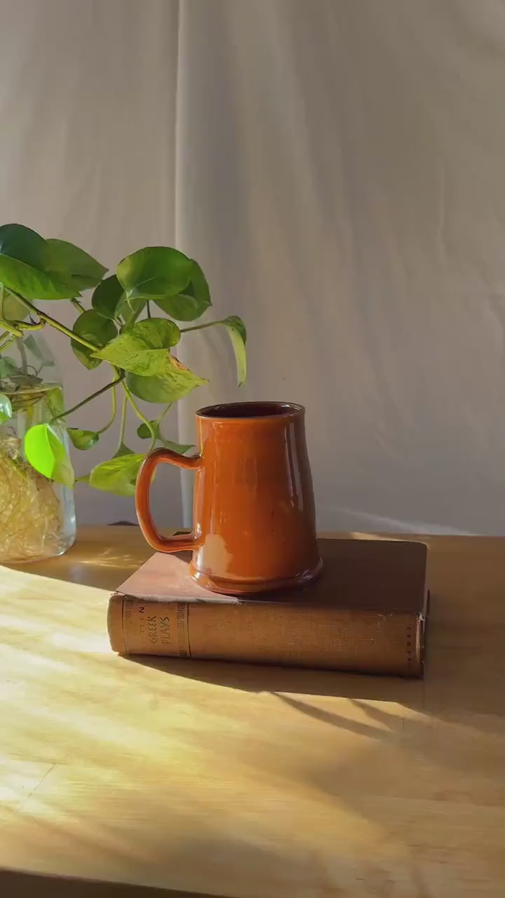 tall rust cinnamon tankard mug